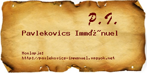 Pavlekovics Immánuel névjegykártya